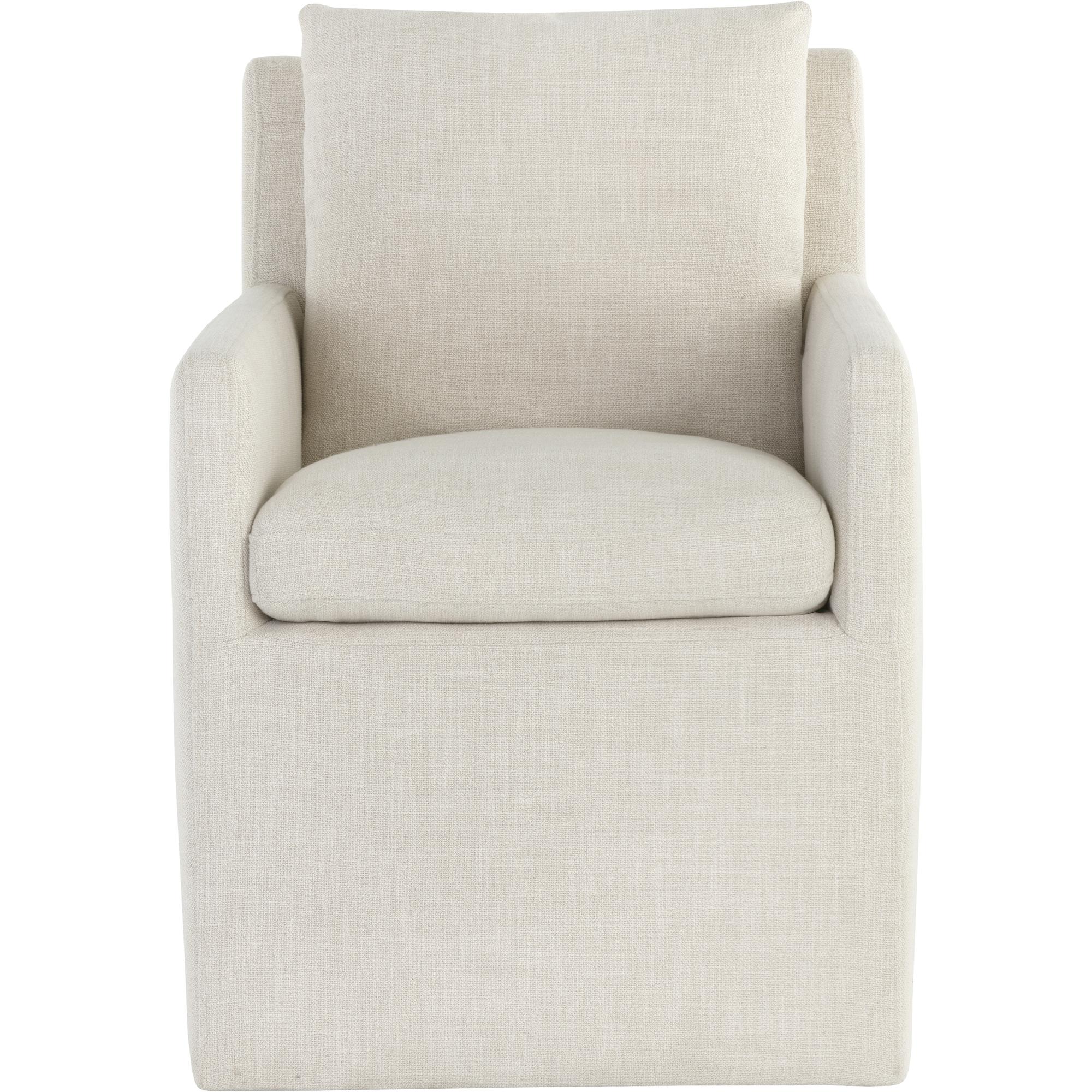 Glenrose Wheeled Dining Armchair - Effie Linen 2 Glenrose Wheeled Dining Armchair - Effie Linen - Image 2