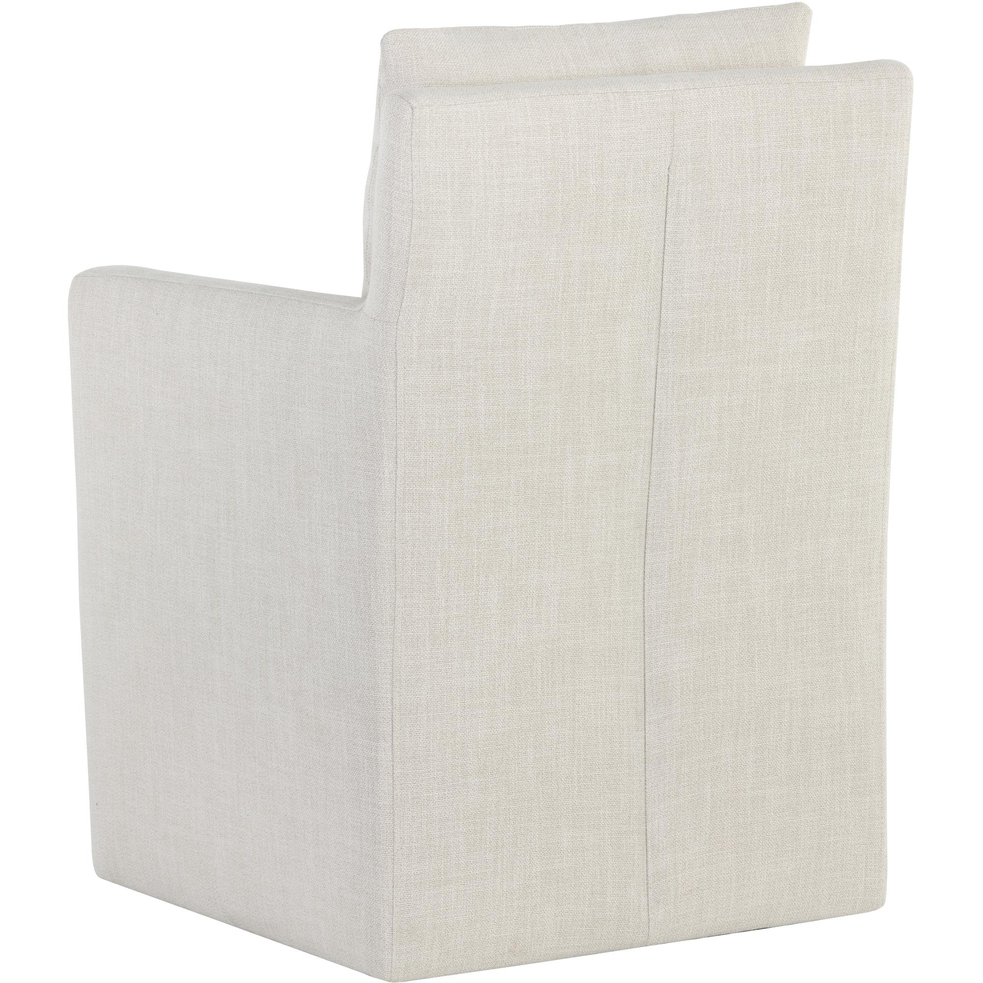 Glenrose Wheeled Dining Armchair - Effie Linen 4 Glenrose Wheeled Dining Armchair - Effie Linen - Image 4