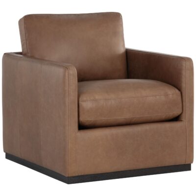 Accent Chairs Burlington - Modern Living 106586 PORTMAN SWIVEL LOUNGE CHAIR MARSEILLE CAMEL LEATHER