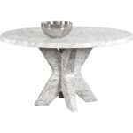 Cypher Dining Table Base - Marble Look - White 106861 106861 CYPHER DINING TABLE BASE MARBLE LOOK WHITE 1