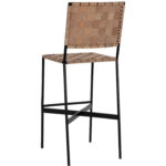 Omari Barstool - Suede Light Tan Leather 107068 107068 OMARI BARSTOOL BLACK LIGHT TAN LEATHER 3