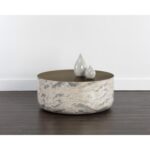 Diaz Coffee Table - Marble Look - Antique Brass 107198 107198 DIAZ COFFEE TABLE MARBLE LOOK ANTIQUE BRASS 5