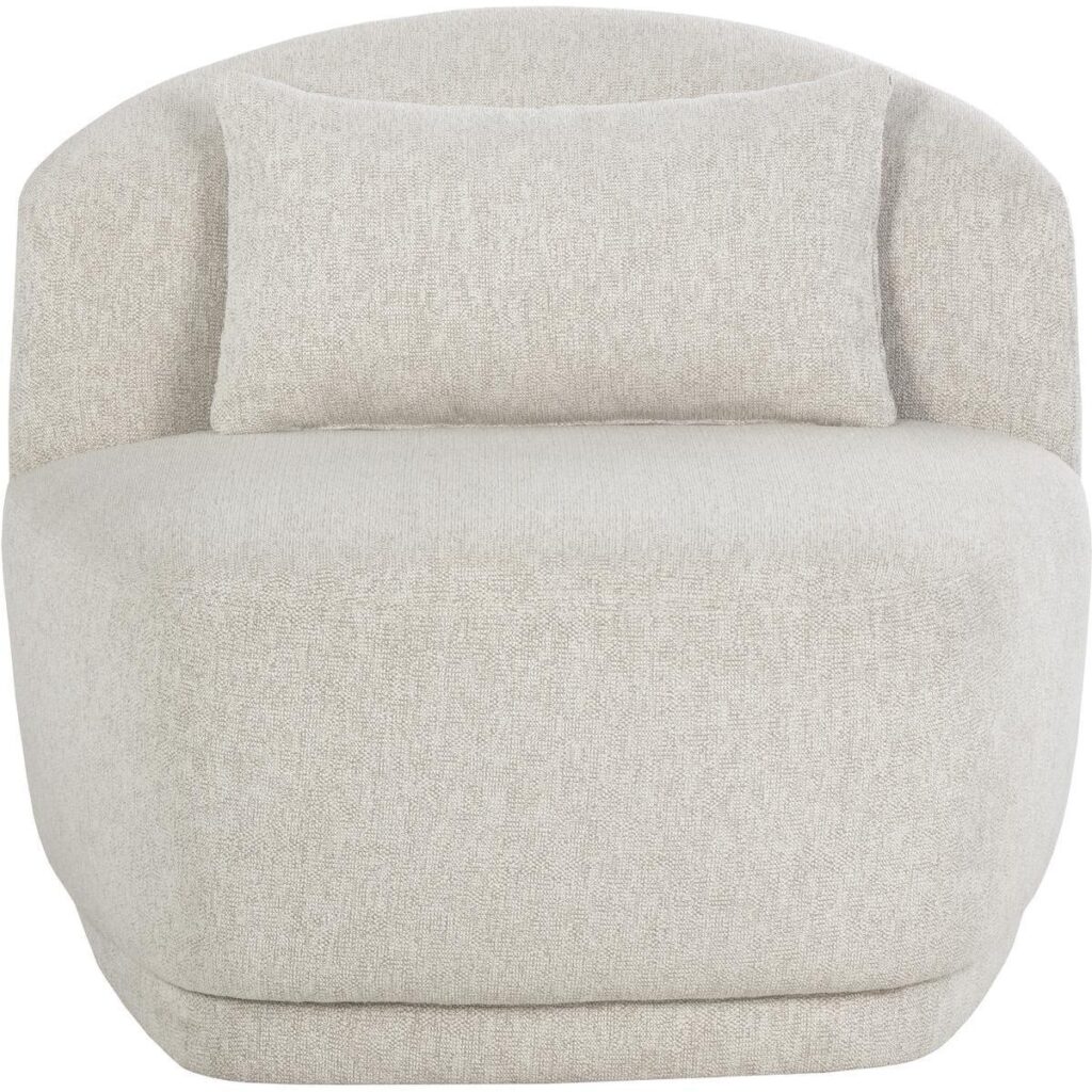Soraya Swivel Armless Chair - Dove Cream - Image 2