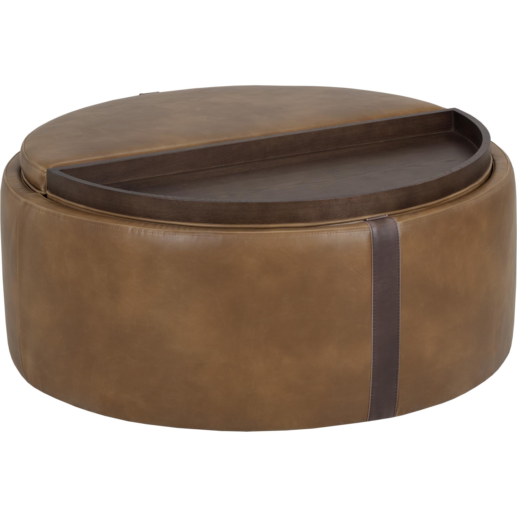 Borelli Wheeled Storage Ottoman - Tobacco Tan / Autumn Chestnut 1 Borelli Wheeled Storage Ottoman - Tobacco Tan / Autumn Chestnut