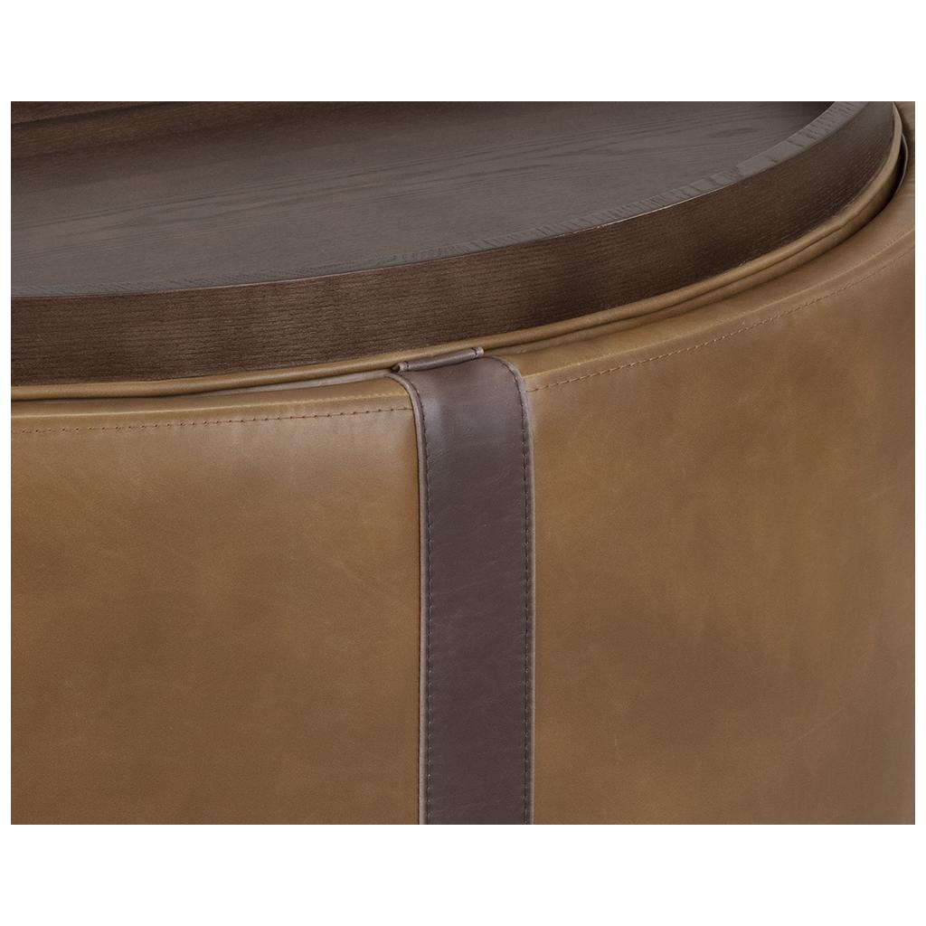 Borelli Wheeled Storage Ottoman - Tobacco Tan / Autumn Chestnut 7 Borelli Wheeled Storage Ottoman - Tobacco Tan / Autumn Chestnut - Image 7