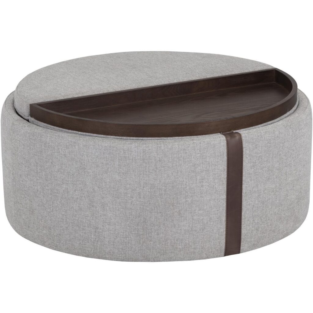 Borelli Wheeled Storage Ottoman - Belfast Heather Grey / Autumn Chestnut - Image 2