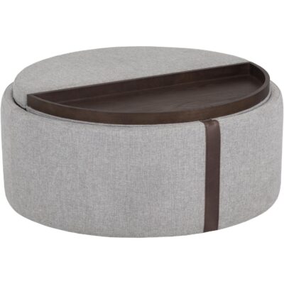 Borelli Wheeled Storage Ottoman - Belfast Heather Grey / Autumn Chestnut 107523 107523 BORELLI WHEELED STORAGE OTTOMAN BELFAST HEATHER GREY AUTUMN CHESTNUT 1