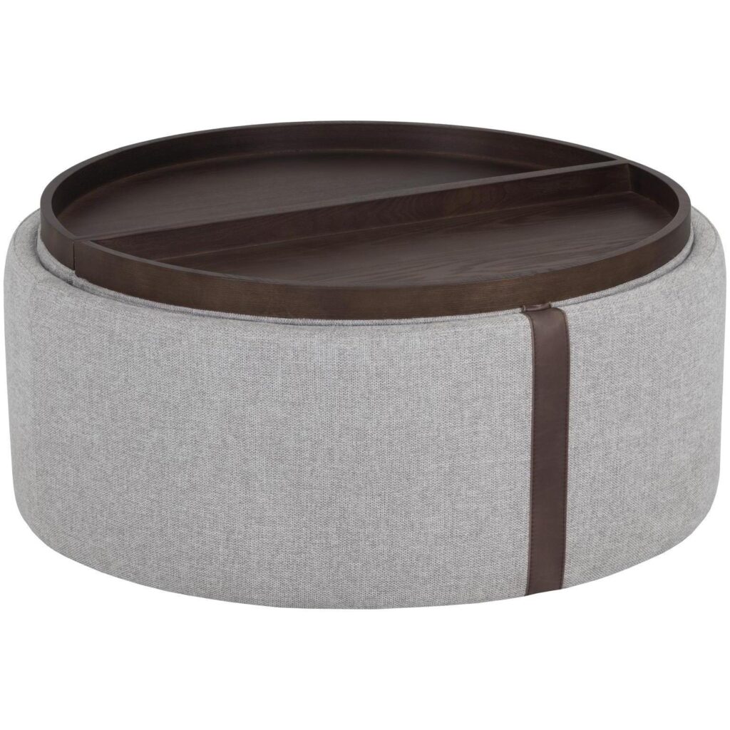 Borelli Wheeled Storage Ottoman - Belfast Heather Grey / Autumn Chestnut - Image 3