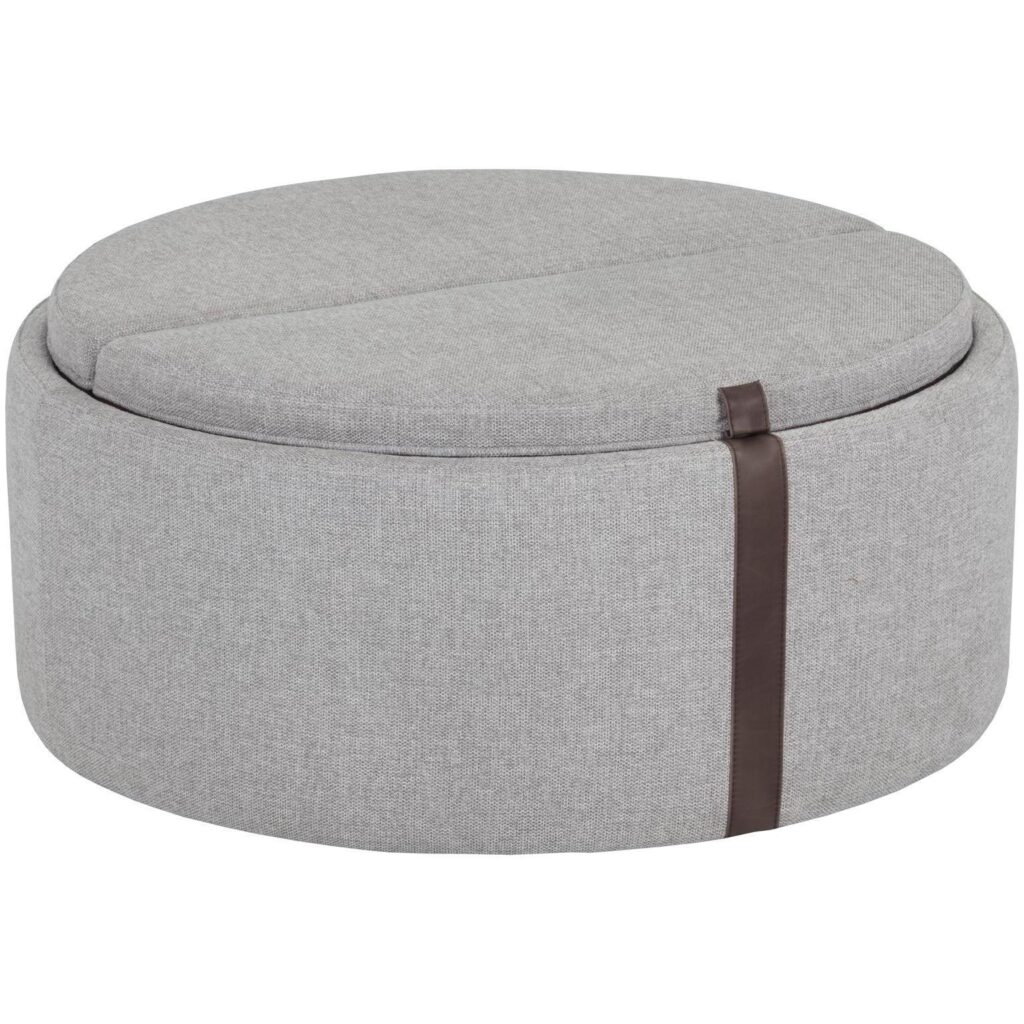 Borelli Wheeled Storage Ottoman - Belfast Heather Grey / Autumn Chestnut - Image 4