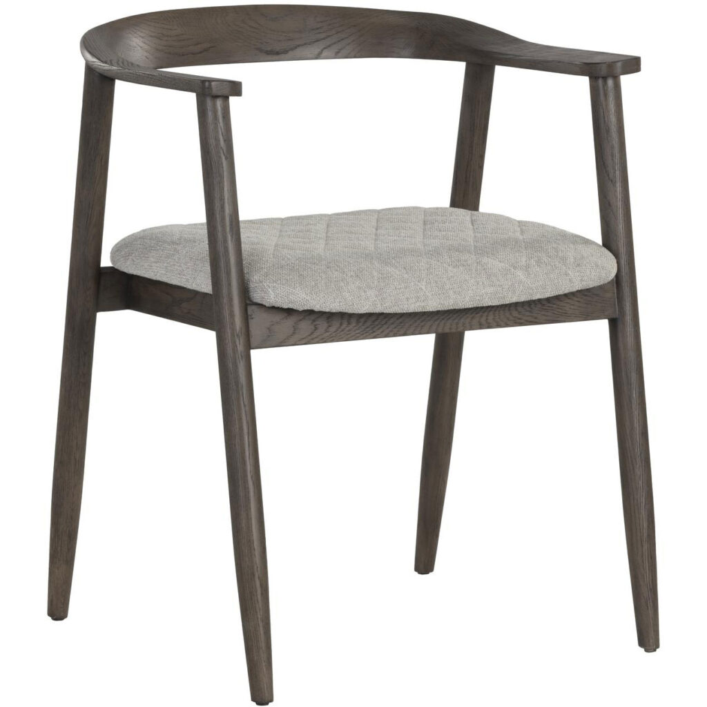 Jeremy Dining Armchair - Dark Brown - Belfast Heather Grey