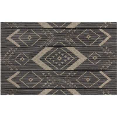 Asana Hand-Woven Rug - Black / Tan - 5' X 8'
