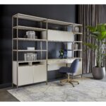 Ambrose Modular Bookcase - Small - Champagne Gold - Cream 107645 107645 AMBROSE MODULAR BOOKCASE SMALL CHAMPAGNE GOLD CREAM 10