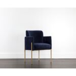 Richie Dining Armchair - Antique Brass - Danny Navy 107665 107665 RICHIE DINING ARMCHAIR ANTIQUE BRASS DANNY NAVY 5
