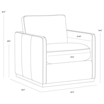Portman Swivel Lounge Chair - Effie Linen 107767V 107767V 9