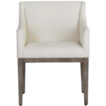 Malik Dining Armchair - Ash Grey - Linoso Ivory 107788 107788 MALIK DINING ARMCHAIR LINOSO IVORY 1
