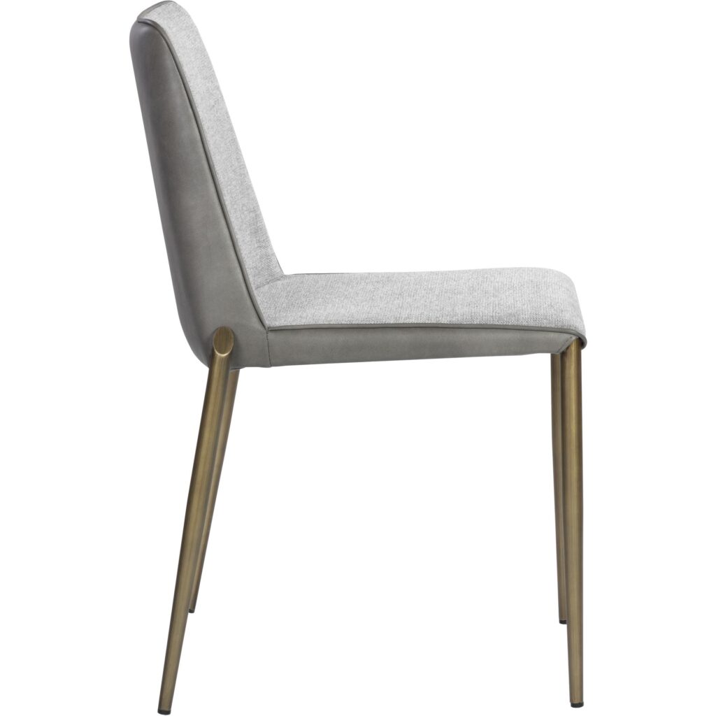 Renee Stackable Dining Chair - Antique Brass - Belfast Heather Grey / Bravo Metal - Image 2