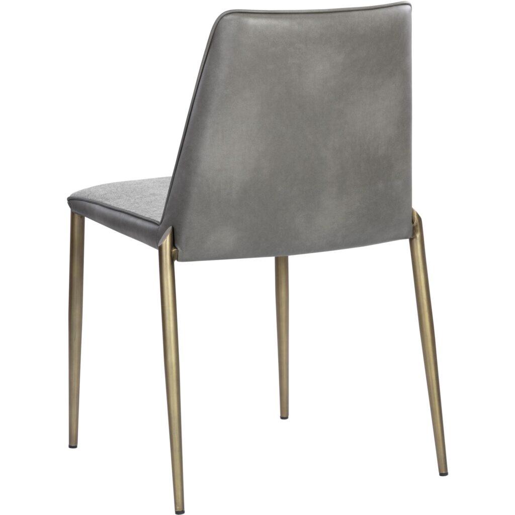 Renee Stackable Dining Chair - Antique Brass - Belfast Heather Grey / Bravo Metal - Image 3