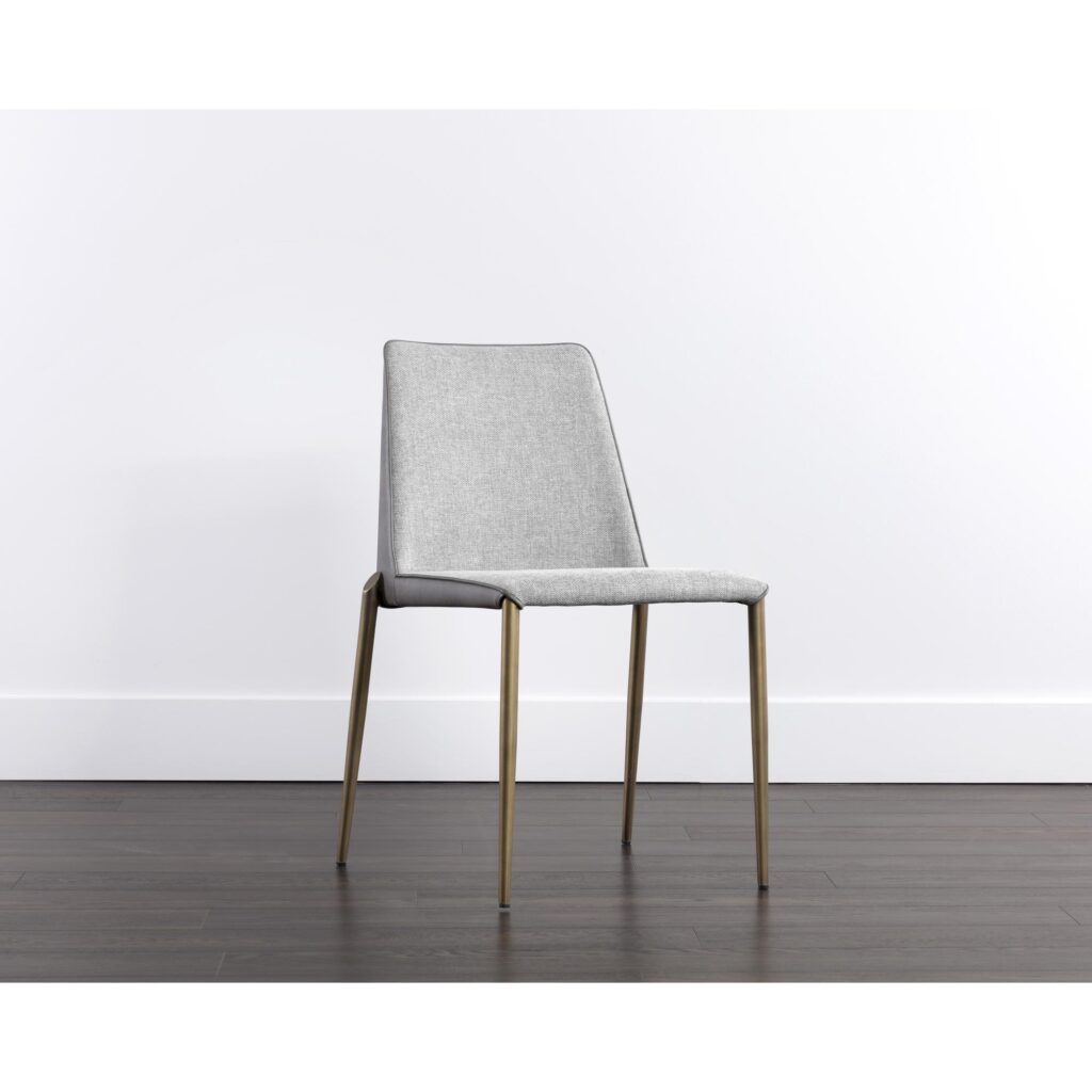 Renee Stackable Dining Chair - Antique Brass - Belfast Heather Grey / Bravo Metal - Image 4