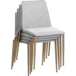 Renee Stackable Dining Chair - Antique Brass - Belfast Heather Grey / Bravo Metal 107880 107880 RENEE STACKABLE DINING CHAIR BELFAST HEATHER GREY BRAVO METAL 12