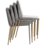 Renee Stackable Dining Chair - Antique Brass - Belfast Heather Grey / Bravo Metal 107880 107880 RENEE STACKABLE DINING CHAIR BELFAST HEATHER GREY BRAVO METAL 13