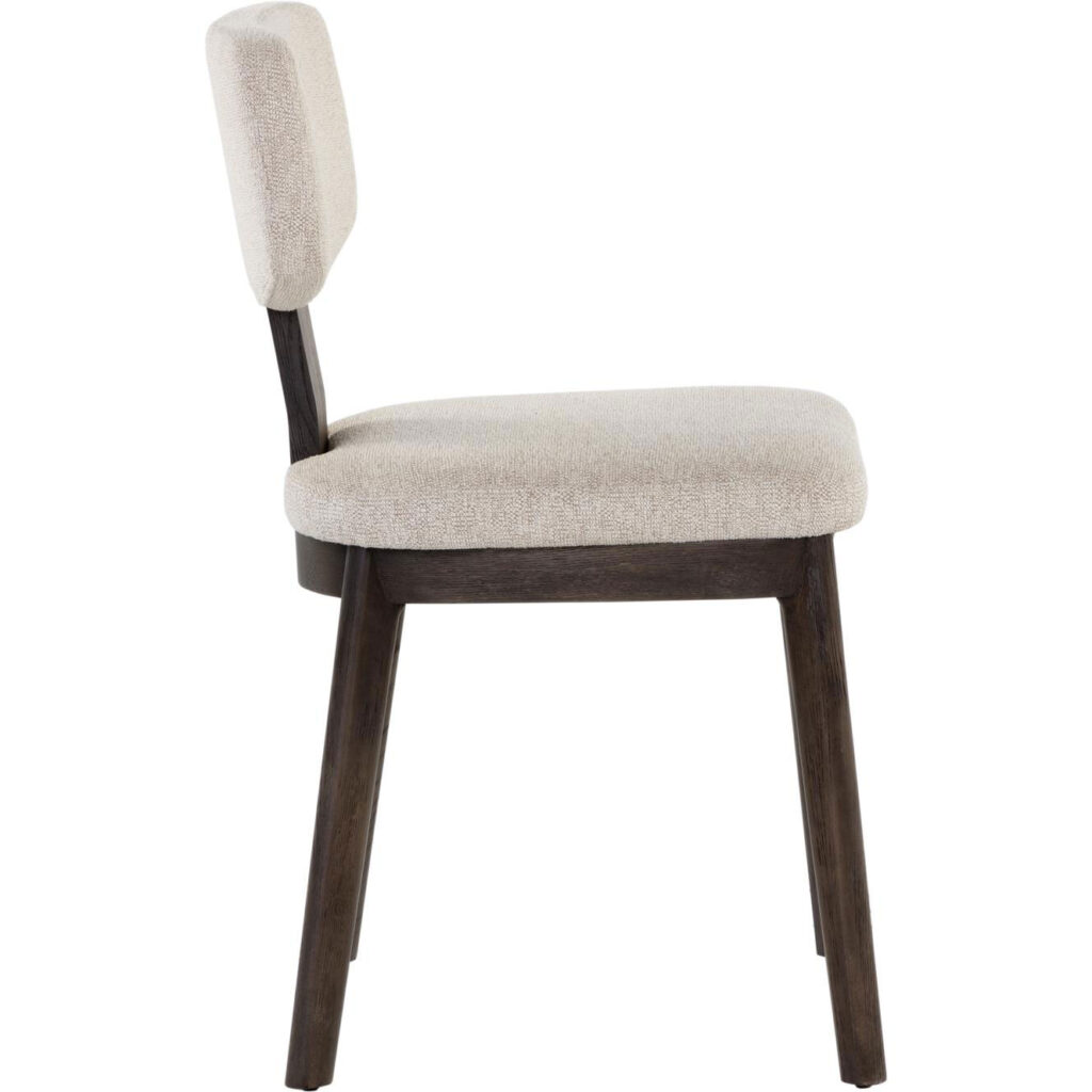 Rickett Dining Chair - Dark Brown - Dove Cream - Image 3