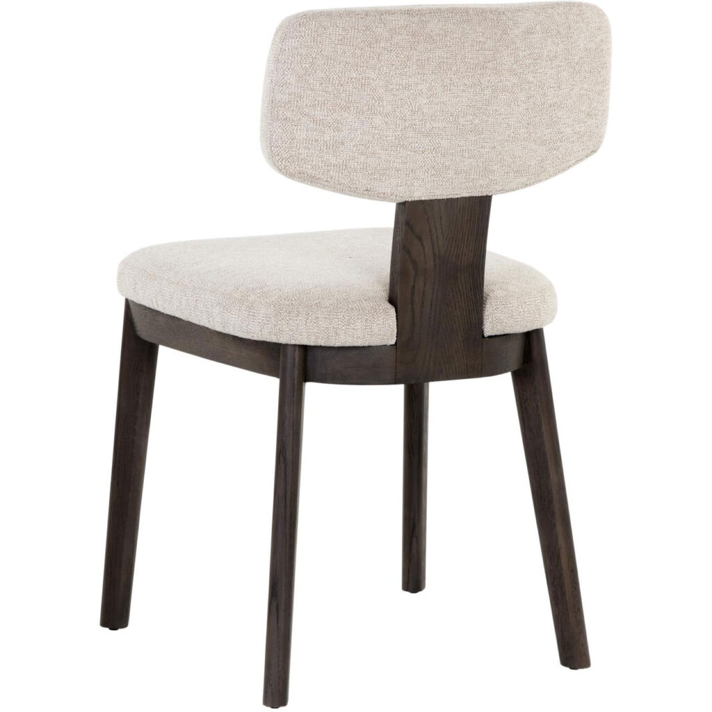 Rickett Dining Chair - Dark Brown - Dove Cream - Image 4
