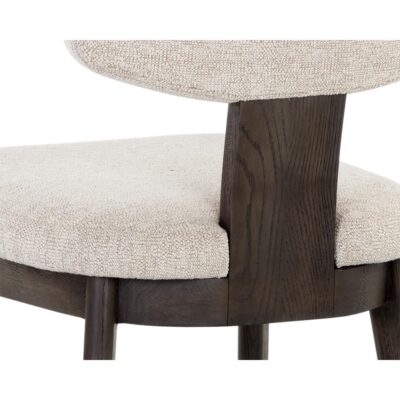 Rickett Dining Chair - Dark Brown - Dove Cream 107881 107881 RICKETT DINING CHAIR DARK BROWN DOVE CREAM 8