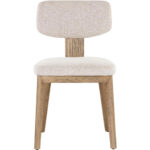 Rickett Dining Chair - Weathered Oak - Dove Cream 107883 107883 RICKETT DINING CHAIR WEATHERED OAK DOVE CREAM 1