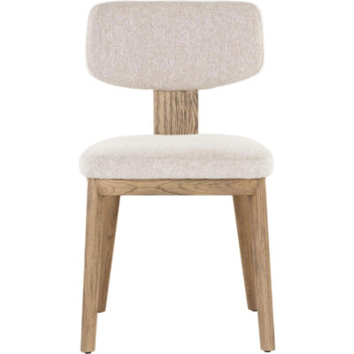 Rickett Dining Chair - Weathered Oak - Dove Cream 107883 107883 RICKETT DINING CHAIR WEATHERED OAK DOVE CREAM 1