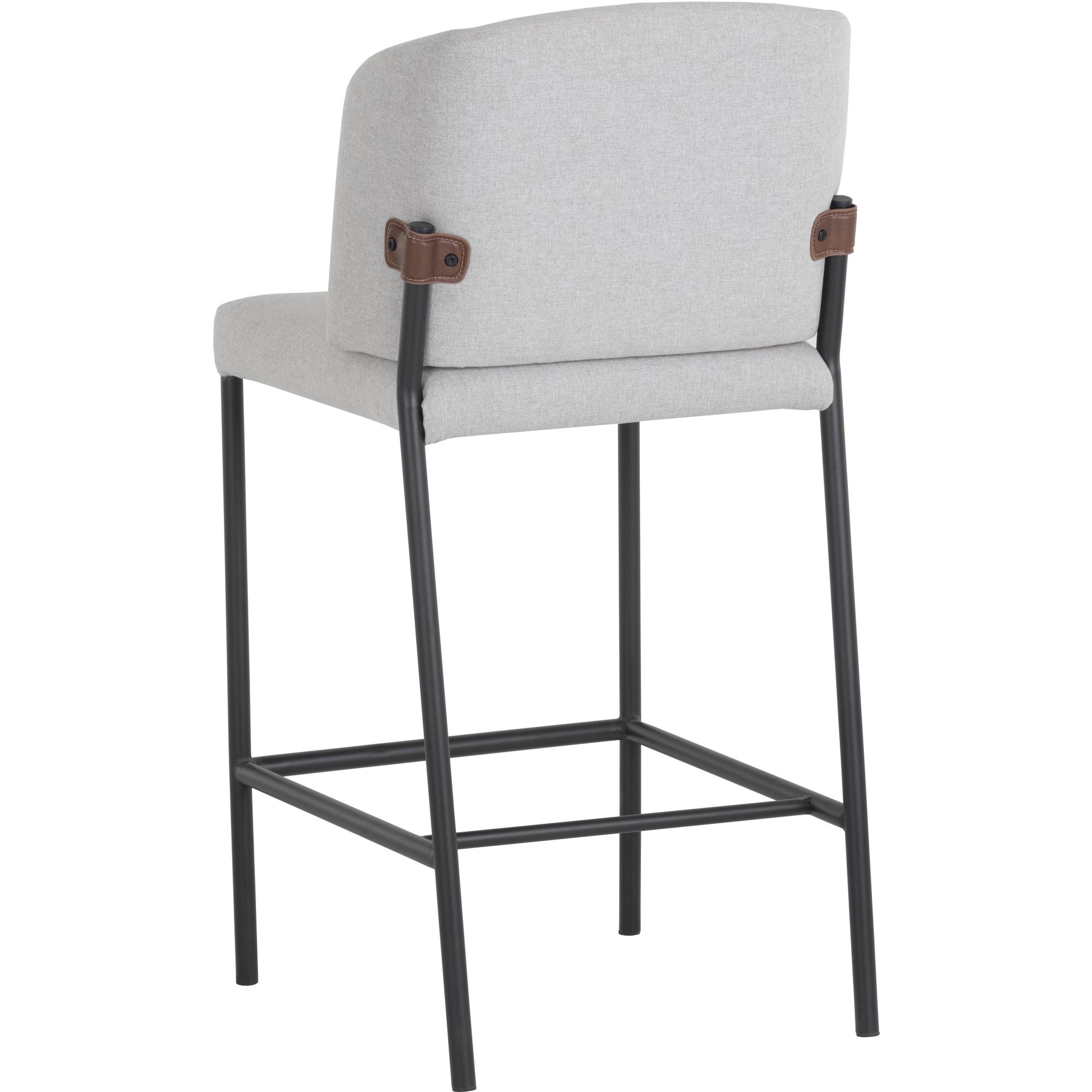 Pearce Counter Stool - Light Grey / Bravo Cognac 2 Pearce Counter Stool - Light Grey / Bravo Cognac - Image 2