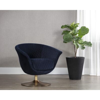 Carine Swivel Lounge Chair - Quilted Abbington Navy 11 Carine Swivel Lounge Chair - Quilted Abbington Navy 108045 108045 CARINE SWIVEL LOUNGE CHAIR ABBINGTON NAVY 5