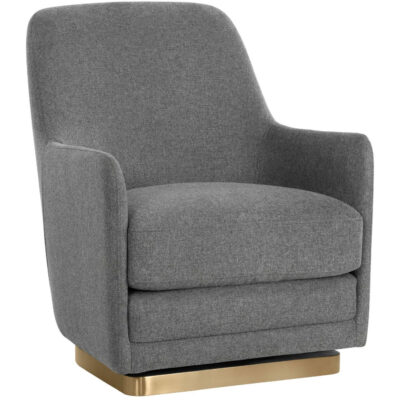 Accent Chairs Burlington - Modern Living 108046 MARCELA SWIVEL LOUNGE CHAIR BELFAST KOALA GREY