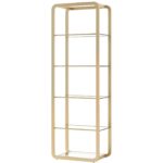 Ambretta Bookcase - Small - Gold / Clear 108085 108085 AMBRETTA BOOKCASE SMALL GOLD CLEAR GLASS 3