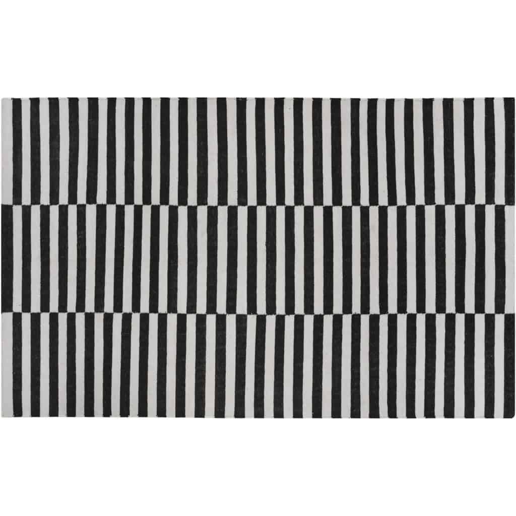 Zigby Hand-Woven Rug - Black / Ivory - 6' X 9'