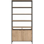Ambrose Modular Bookcase - Large - Rustic Oak - Black 108794 108794 AMBROSE MODULAR BOOKCASE LARGE RUSTIC OAK BLACK 2