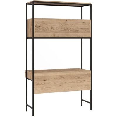 Ambrose Modular Wall Desk - Rustic Oak - Black 108795 108795 AMBROSE MODULAR WALL DESK RUSTIC OAK BLACK 4