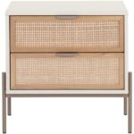 Avida Nightstand - Champagne Gold - Cream/Natural 108806 108806 AVIDA NIGHTSTAND CHAMPAGNE GOLD CREAM NATURAL 3