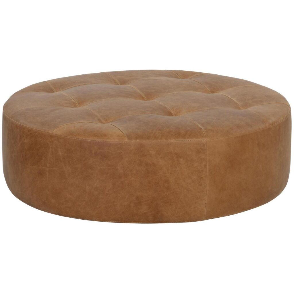 Nilda Ottoman - Camel Leather - Image 2