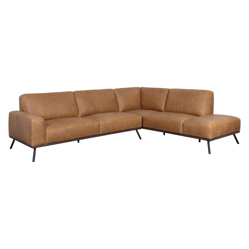 Brandi Sofa Chaise - Raf - Camel Leather 109021 109021 BRANDI SOFA CHAISE RAF CAMEL LEATHER