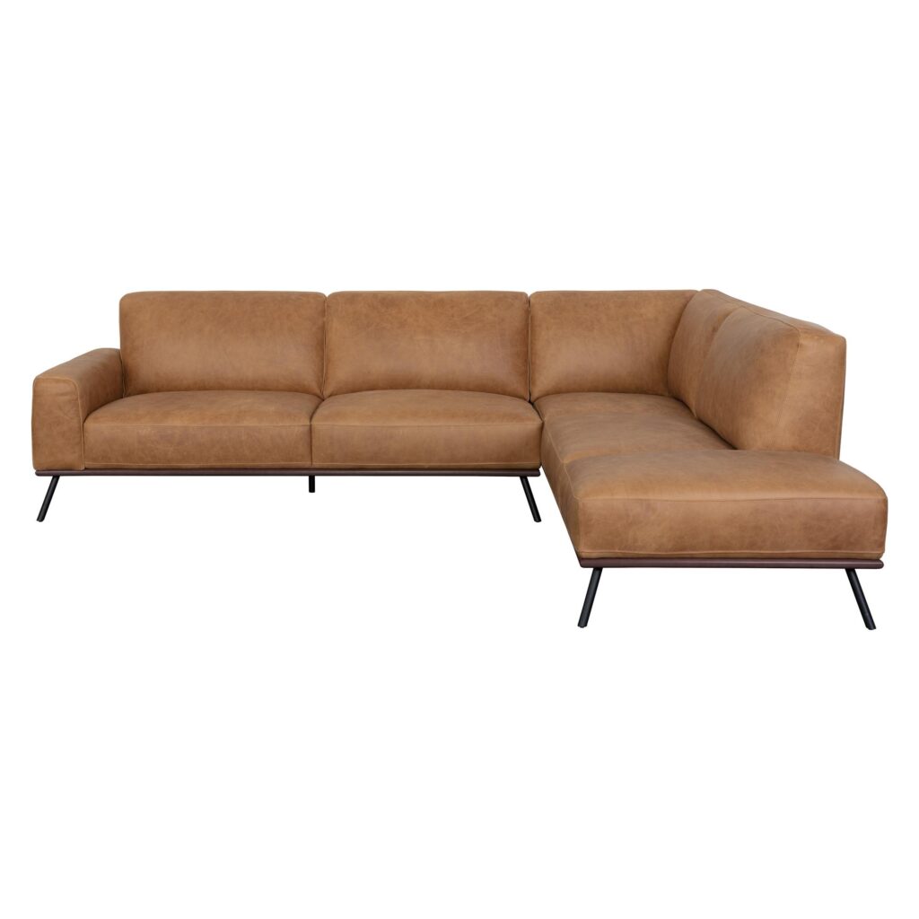 Brandi Sofa Chaise - Raf - Camel Leather 109021 109021 BRANDI SOFA CHAISE RAF CAMEL LEATHER 1