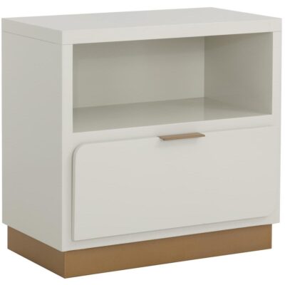 Jenkins Nightstand - High Gloss Cream 8 Jenkins Nightstand - High Gloss Cream 109103 109103 JENKINS NIGHTSTAND HIGH GLOSS CREAM 1