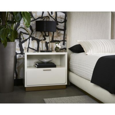 Jenkins Nightstand - High Gloss Cream 10 Jenkins Nightstand - High Gloss Cream 109103 109103 JENKINS NIGHTSTAND HIGH GLOSS CREAM 5