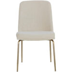 Zeke Dining Chair - Antique Brass - Bergen Ivory 109170 109170 ZEKE DINING CHAIR ANTIQUE BRASS BERGEN IVORY 1