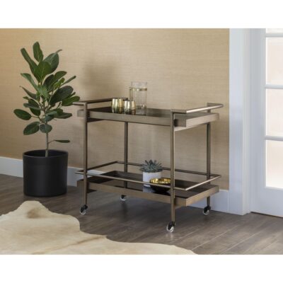 Livingston Bar Cart - Antique Brass 9 Livingston Bar Cart - Antique Brass 109309 109309 LIVINGSTON BAR CART ANTIQUE BRASS 5