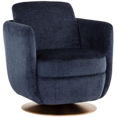 Accent Chairs Burlington - Modern Living 109310 GILLEY SWIVEL LOUNGE CHAIR BERGEN NAVY