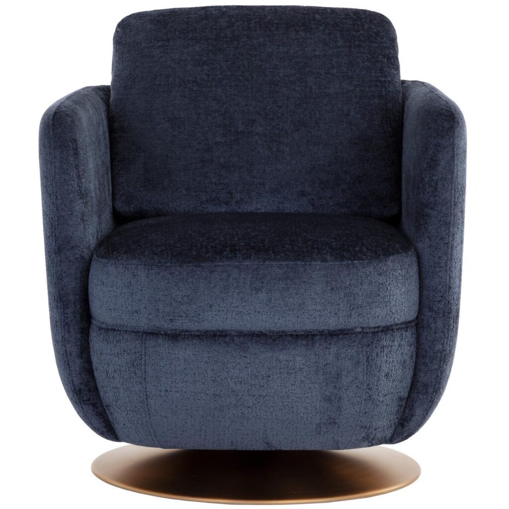 Gilley Swivel Lounge Chair - Bergen Navy - Image 2