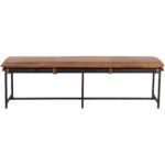 Zancor Bench - Gunmetal - Tan Leather 109404 109404 ZANCOR BENCH TAN LEATHER 1