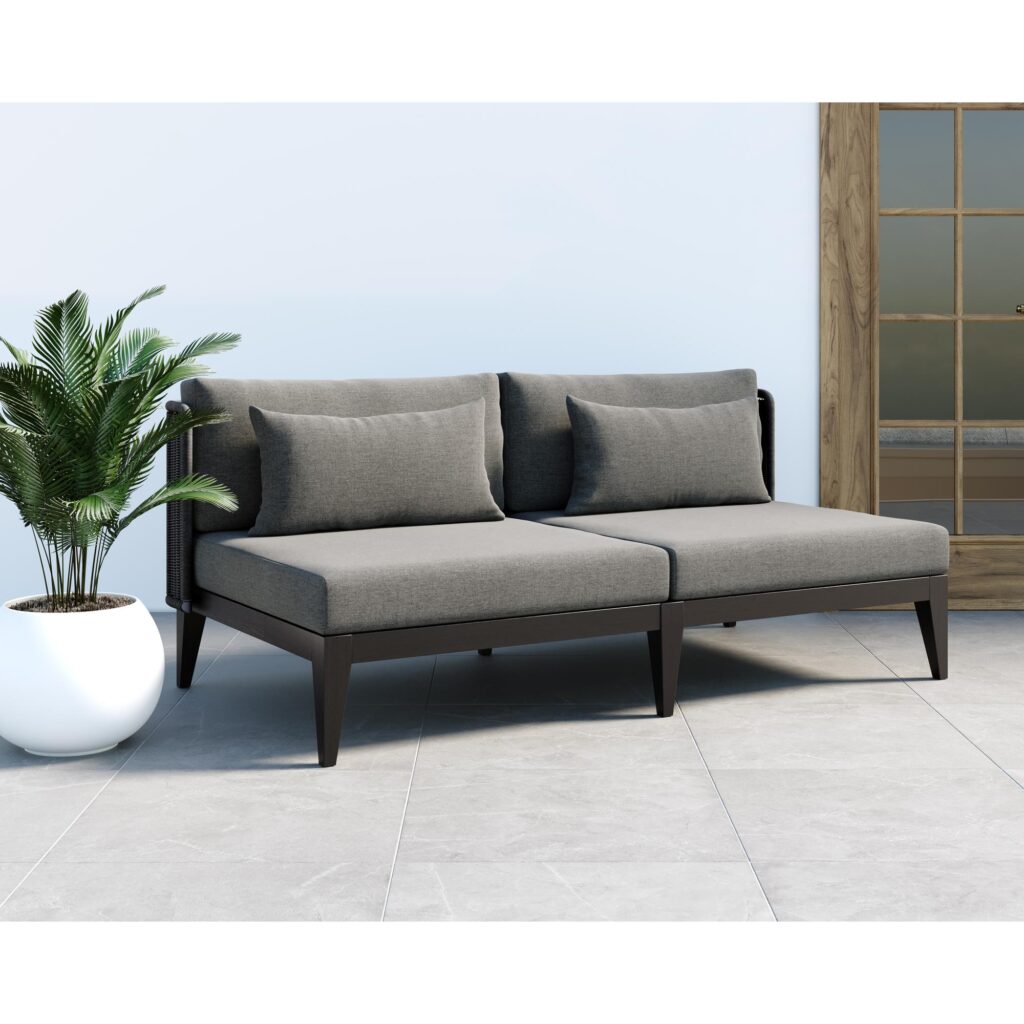 Ibiza 2 Seater Sofa - Charcoal - Gracebay Grey - Image 4