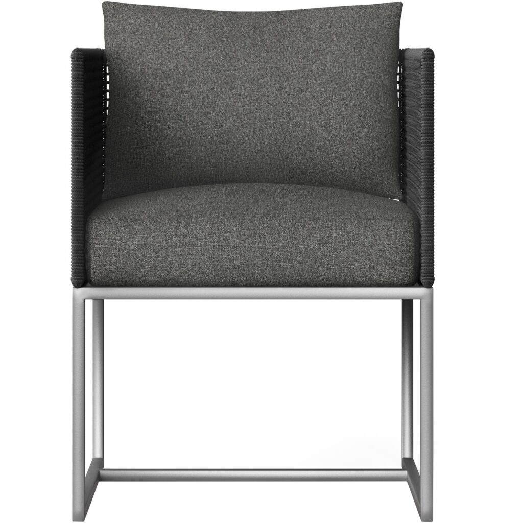 Crete Dining Armchair - Dark Grey - Gracebay Grey - Image 2