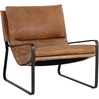 Accent Chairs Burlington - Modern Living 109559 ZANCOR LOUNGE CHAIR TAN LEATHER